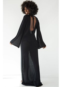 Czarna długa sukienka ażurowa z bawełny F1865, Kolor czarny, Rozmiar S/M, Fobya ze sklepu Primodo w kategorii Sukienki - zdjęcie 173453854