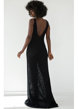 Długa ażurowa sukienka na ramiączka czarna F1866, Kolor czarny, Rozmiar S/M, Fobya ze sklepu Primodo w kategorii Sukienki - zdjęcie 173453872