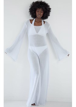Długa ażurowa sukienka biała F1870, Kolor biały, Rozmiar S/M, Fobya ze sklepu Primodo w kategorii Sukienki - zdjęcie 173453884