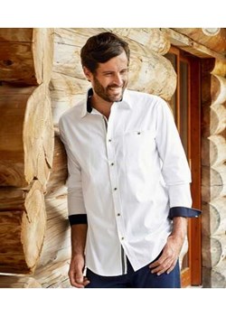 Biała, popelinowa koszula Casual ze sklepu Atlas For Men w kategorii Koszule męskie - zdjęcie 173456983