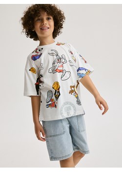 Reserved - T-shirt oversize Looney Tunes - złamana biel ze sklepu Reserved w kategorii T-shirty chłopięce - zdjęcie 173457370
