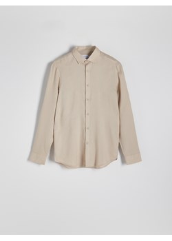 Reserved - Koszula regular z lnem - beżowy ze sklepu Reserved w kategorii Koszule męskie - zdjęcie 173457374