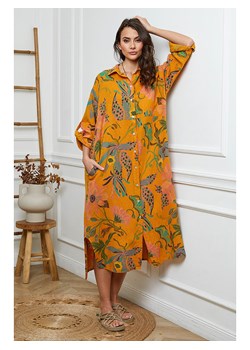Fleur de Lin Lniana sukienka w kolorze pomarańczowym ze sklepu Limango Polska w kategorii Sukienki - zdjęcie 173460480