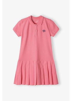 Różowa sukienka z plisowaną falbanką - Limited Edition ze sklepu 5.10.15 w kategorii Sukienki dziewczęce - zdjęcie 173463032
