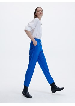 Reserved - Spodnie z ozdobnymi guzikami - niebieski ze sklepu Reserved w kategorii Spodnie damskie - zdjęcie 173463484