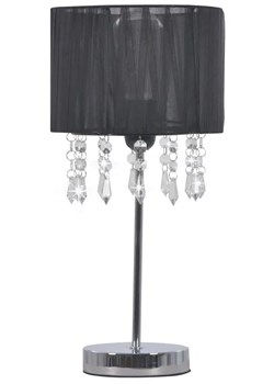 Czarna lampka stołowa glamour z abażurem - EX817-Alesa ze sklepu Edinos.pl w kategorii Lampy stołowe - zdjęcie 173463723