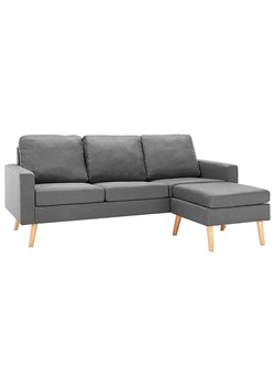 3-osobowa jasnoszara sofa z podnóżkiem - Muria 4Q ze sklepu Edinos.pl w kategorii Sofy i kanapy - zdjęcie 173463811