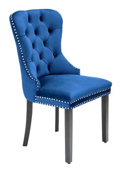 Niebieskie welurowe krzesło - Erega ze sklepu Edinos.pl w kategorii Krzesła - zdjęcie 173464284