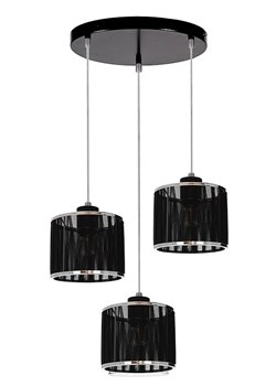 Czarna tkaninowa lampa wisząca w stylu glamour - A87-Mivila ze sklepu Edinos.pl w kategorii Lampy wiszące - zdjęcie 173464483