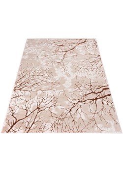 Beżowo-brązowy dywan z motywem drzewa - Orso 6X ze sklepu Edinos.pl w kategorii Dywany - zdjęcie 173464862