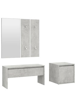 Minimalistyczny komplet mebli do przedpokoju beton R9-T79 ze sklepu Edinos.pl w kategorii Zestawy mebli do przedpokoju - zdjęcie 173465053