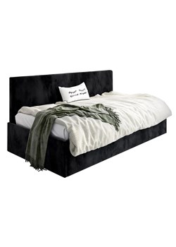 Czarne tapicerowane łóżko z pojemnikiem Somma 4X - 3 rozmiary ze sklepu Edinos.pl w kategorii Łóżka i materace - zdjęcie 173465111
