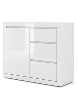 Biała komoda z 3 szufladami i szafką - Mosanti 4X ze sklepu Edinos.pl w kategorii Komody - zdjęcie 173465542
