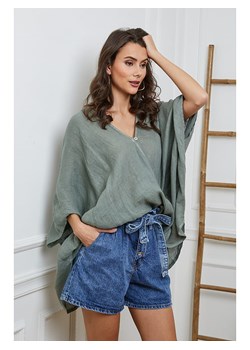 Fleur de Lin Lniana bluzka w kolorze khaki ze sklepu Limango Polska w kategorii Bluzki damskie - zdjęcie 173465912
