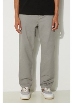 Carhartt WIP spodnie bawełniane Flint Pant kolor szary proste I029919.29KGD ze sklepu PRM w kategorii Spodnie męskie - zdjęcie 173466141