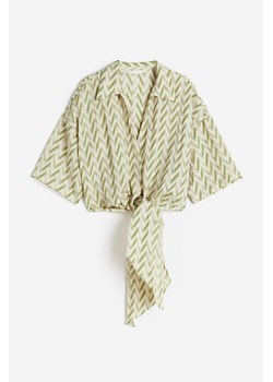H & M - Bluzka z wiązanym detalem - Zielony ze sklepu H&M w kategorii Bluzki damskie - zdjęcie 173466393