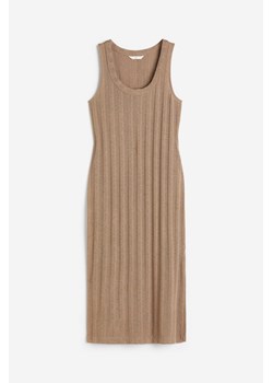 H & M - Sukienka z dzianiny w prążki - Brązowy ze sklepu H&M w kategorii Sukienki - zdjęcie 173466453