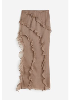 H & M - Kreszowana spódnica z falbanami - Beżowy ze sklepu H&M w kategorii Spódnice - zdjęcie 173466491
