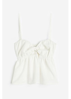 H & M - Top z baskinką i skręconym detalem - Biały ze sklepu H&M w kategorii Bluzki damskie - zdjęcie 173466511