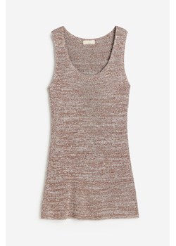 H & M - Dzianinowa koszulka z jedwabiem - Beżowy ze sklepu H&M w kategorii Bluzki damskie - zdjęcie 173466512