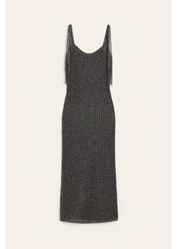 H & M - Sukienka z błyszczącej ażurowej dzianiny - Szary ze sklepu H&M w kategorii Sukienki - zdjęcie 173466513
