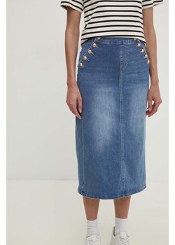 Answear Lab spódnica jeansowa kolor niebieski midi prosta ze sklepu ANSWEAR.com w kategorii Spódnice - zdjęcie 173467731