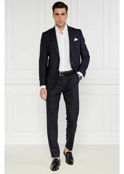 BOSS BLACK Wełniany garnitur H-HUGE-2PCS-PEAK-242 | Slim Fit | stretch ze sklepu Gomez Fashion Store w kategorii Garnitury męskie - zdjęcie 173468824