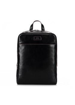 Męski plecak na laptopa 11”/12” skórzany dwukomorowy czarny ze sklepu WITTCHEN w kategorii Plecaki - zdjęcie 173469501