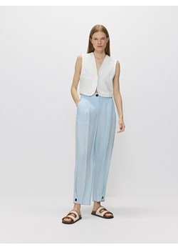 Reserved - Spodnie z lyocellem i lnem - jasnoniebieski ze sklepu Reserved w kategorii Spodnie damskie - zdjęcie 173469632