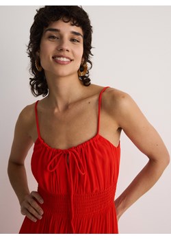 Reserved - Sukienka z wiskozy - pomarańczowy ze sklepu Reserved w kategorii Sukienki - zdjęcie 173470254