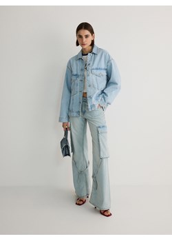 Reserved - Kurtka jeansowa oversize - niebieski ze sklepu Reserved w kategorii Kurtki damskie - zdjęcie 173470281