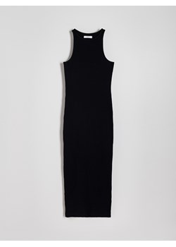 Reserved - Sukienka maxi z bawełnianej dzianiny - czarny ze sklepu Reserved w kategorii Sukienki - zdjęcie 173470563