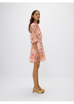 Reserved - Sukienka mini w kwiaty - pastelowy róż ze sklepu Reserved w kategorii Sukienki - zdjęcie 173470941