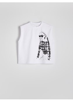 Reserved - Bluzka z printem - biały ze sklepu Reserved w kategorii Bluzki damskie - zdjęcie 173471024