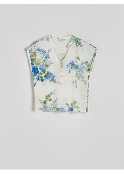 Reserved - T-shirt kimono z nadrukiem - niebieski ze sklepu Reserved w kategorii Bluzki damskie - zdjęcie 173471040