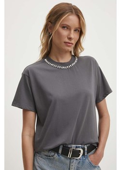 Answear Lab t-shirt bawełniany damski kolor szary ze sklepu ANSWEAR.com w kategorii Bluzki damskie - zdjęcie 173471661