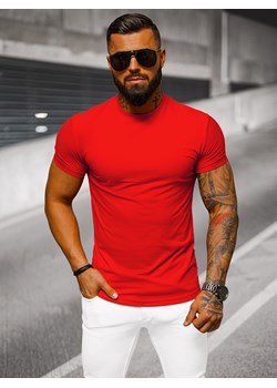 T-shirt męski slim fit czerwony OZONEE NB/MT3001Z ze sklepu ozonee.pl w kategorii T-shirty męskie - zdjęcie 173471722
