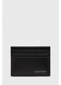 Calvin Klein etui na karty skórzane kolor czarny K50K512074 ze sklepu ANSWEAR.com w kategorii Etui - zdjęcie 173473162