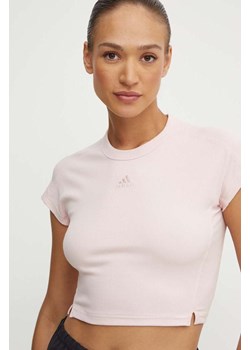adidas t-shirt All SZN damski kolor różowy IY6741 ze sklepu ANSWEAR.com w kategorii Bluzki damskie - zdjęcie 173473380