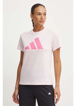 adidas t-shirt bawełniany damski kolor różowy IY8636 ze sklepu ANSWEAR.com w kategorii Bluzki damskie - zdjęcie 173473400