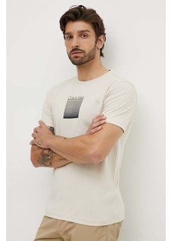 Calvin Klein t-shirt bawełniany męski kolor beżowy z aplikacją K10K113107 ze sklepu ANSWEAR.com w kategorii T-shirty męskie - zdjęcie 173473420