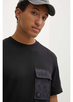 HUGO t-shirt bawełniany męski kolor czarny z aplikacją 50517637 ze sklepu ANSWEAR.com w kategorii T-shirty męskie - zdjęcie 173473444