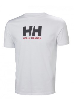 Męski t-shirt z nadrukiem Helly Hansen HH Logo T-Shirt - biały ze sklepu Sportstylestory.com w kategorii T-shirty męskie - zdjęcie 173475372
