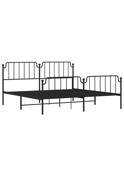 Czarne metalowe łóżko loftowe 200x200 cm - Barold ze sklepu Edinos.pl w kategorii Łóżka i materace - zdjęcie 173475723