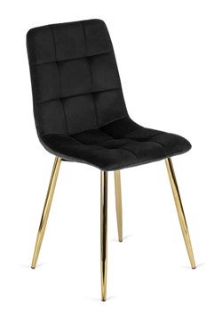 Czarne nowoczesne krzesło welurowe - Azlo ze sklepu Edinos.pl w kategorii Krzesła - zdjęcie 173476452