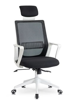 Czarny fotel biurowy z regulowanym zagłówkiem - Hres ze sklepu Edinos.pl w kategorii Krzesła biurowe - zdjęcie 173476563