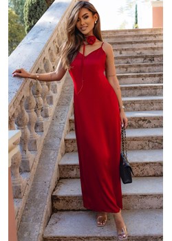 Długa bieliźniana czerwona sukienka Glower 363, Kolor czerwony, Rozmiar M, Ivon ze sklepu Primodo w kategorii Sukienki - zdjęcie 173481202