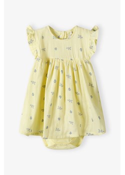 Sukienko body dla niemowlaka - żółte w kwiatki - 5.10.15. ze sklepu 5.10.15 w kategorii Odzież dla niemowląt - zdjęcie 173499460