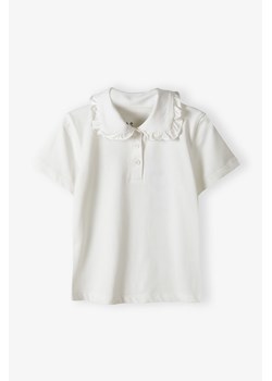 T-shirt dla dziewczynki - ecru z kołnierzykiem - Limited Edition ze sklepu 5.10.15 w kategorii Bluzki dziewczęce - zdjęcie 173499464
