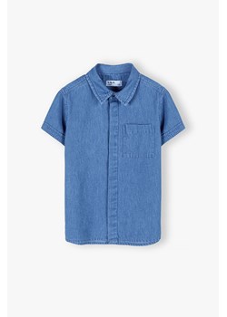 Bawełniana koszula chłopięca z krótkim rękawem - niebieska ze sklepu 5.10.15 w kategorii Koszule chłopięce - zdjęcie 173499473